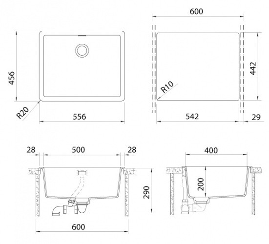 Кухонная мойка Schock Greenwich 60 магнолия Кухонная мойка Schock Greenwich 60 магнолия