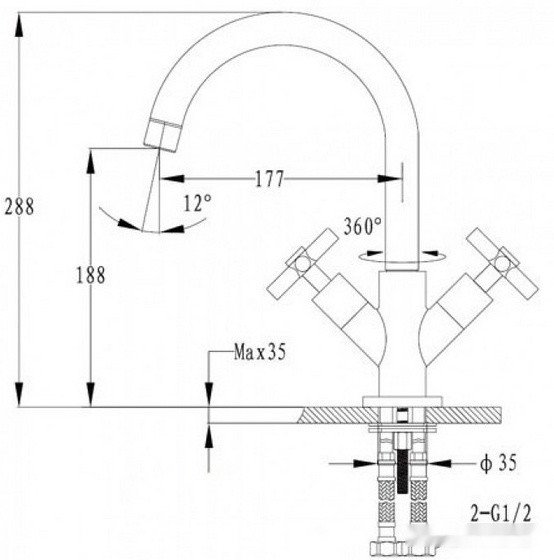 Смеситель GranFest 5822202 (терракот)