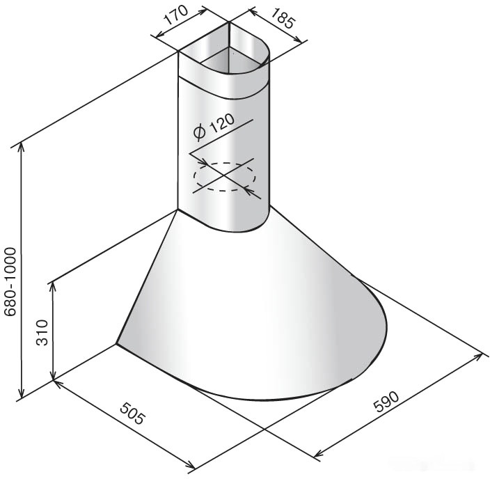 Вытяжка Elikor Эпсилон 60П-430-П3Л ваниль/зол