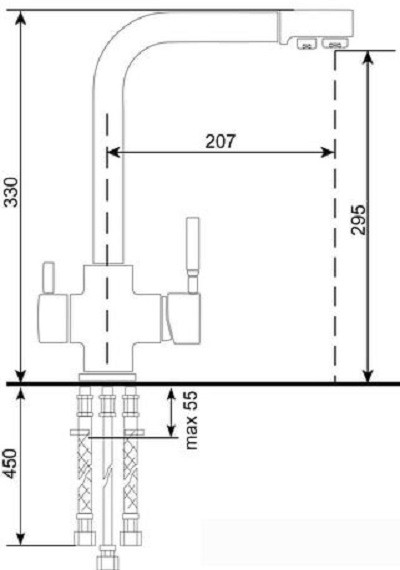 Смеситель Ulgran U-016 342 (графит)