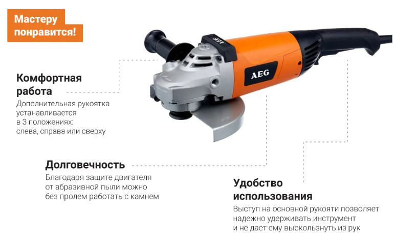 Угловая шлифмашина AEG Powertools WS 2200-230 DMS