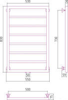 Полотенцесушитель Сунержа Канцлер 800x500 00-0254-8050