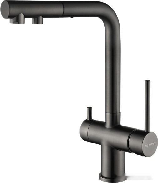 Смеситель Paulmark Serpentine Se213222-GM (вороненая сталь)