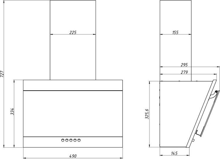 Вытяжка Elikor Коралл 50П-430-К3Д 266399 (черный/черное стекло)