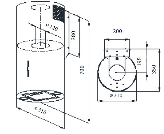 Вытяжка Weissgauff Tubus 70 WH