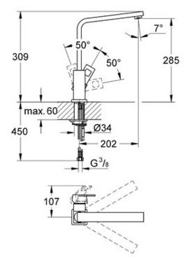 Смеситель Grohe Eurocube 31255DC0