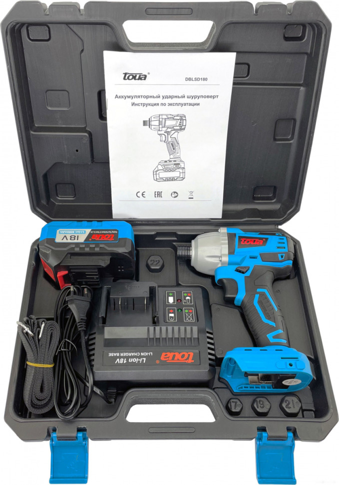 Винтоверт Toua DBLSD180-1 (с 1-м АКБ, кейс) Винтоверт Toua DBLSD180-1 (с 1-м АКБ, кейс)