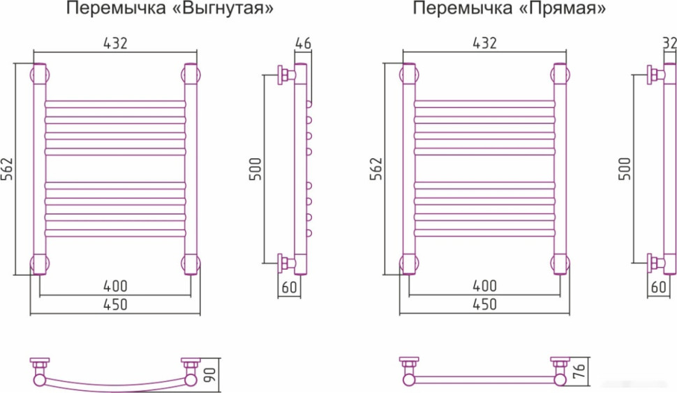 Полотенцесушитель Сунержа Богема+ 500x400 00-0220-5040