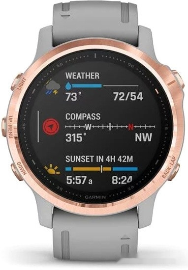 Умные часы Garmin Fenix 6s Sapphire (розовое золото/серый)