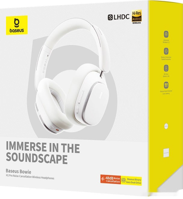 Наушники Baseus Bowie H1 Pro (белый) Наушники Baseus Bowie H1 Pro (белый)