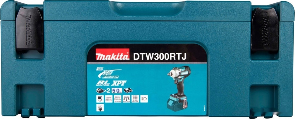 Гайковерт Makita DTW300RTJ (с 2-мя АКБ)