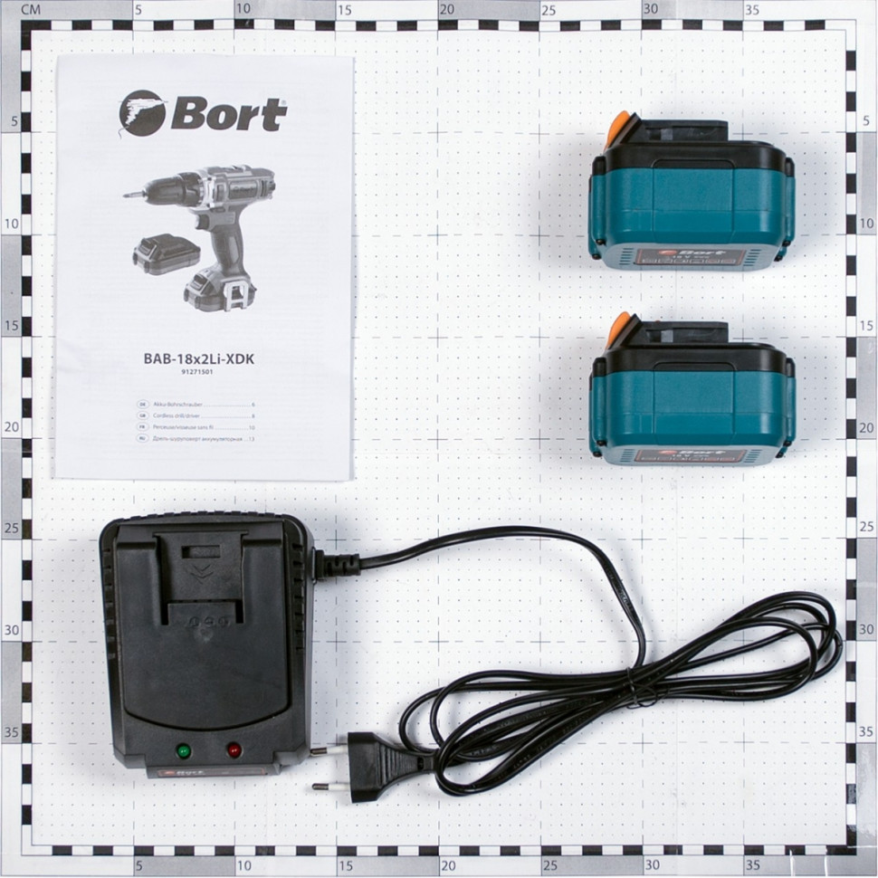 Дрель-шуруповерт BORT BAB-18x2Li-XDK 91271501