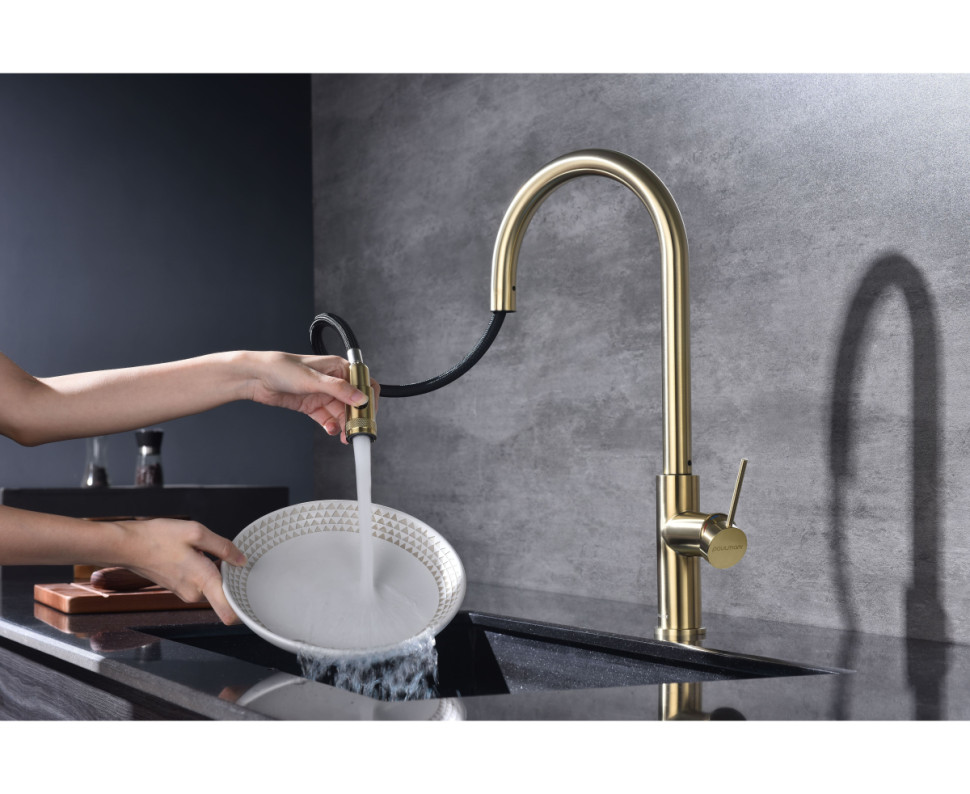 Смеситель Paulmark Galant Ga213077-SBG (золото/светлое брашированное золото)