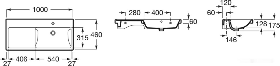 Умывальник Roca The Gap A3270ME000 Умывальник Roca The Gap A3270ME000