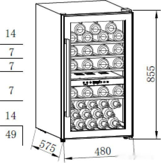 Винный шкаф Weissgauff WWC-49 DB DualZone Винный шкаф Weissgauff WWC-49 DB DualZone