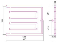 Полотенцесушитель Сунержа High-Tech model "L+" 500х650 00-4052-5065