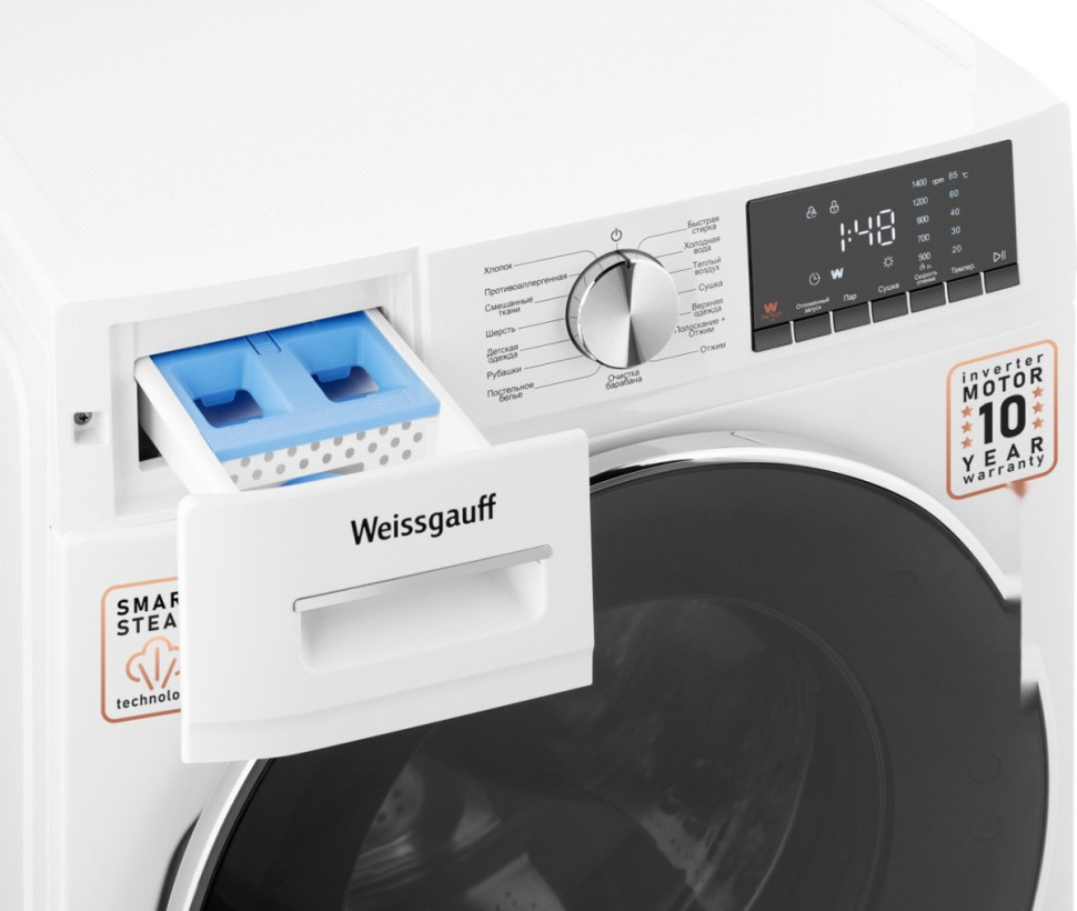 Стиральная машина Weissgauff WMD 58411 Smart Inverter Steam Стиральная машина Weissgauff WMD 58411 Smart Inverter Steam