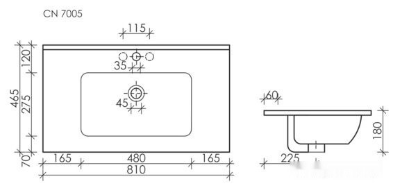 Умывальник Ceramica Nova Element CN7005MB
