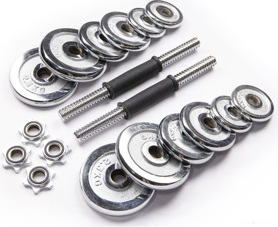 Набор гантелей Ametist хромированные в чемодане 20 кг Набор гантелей Ametist хромированные в чемодане 20 кг