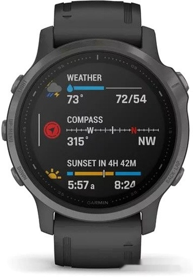 Умные часы Garmin Fenix 6s Sapphire (серый DLC/черный)