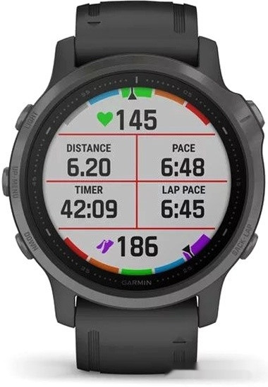 Умные часы Garmin Fenix 6s Sapphire (серый DLC/черный)