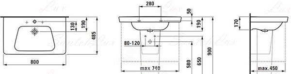 Умывальник Laufen MODERNA PLUS 8135420001041