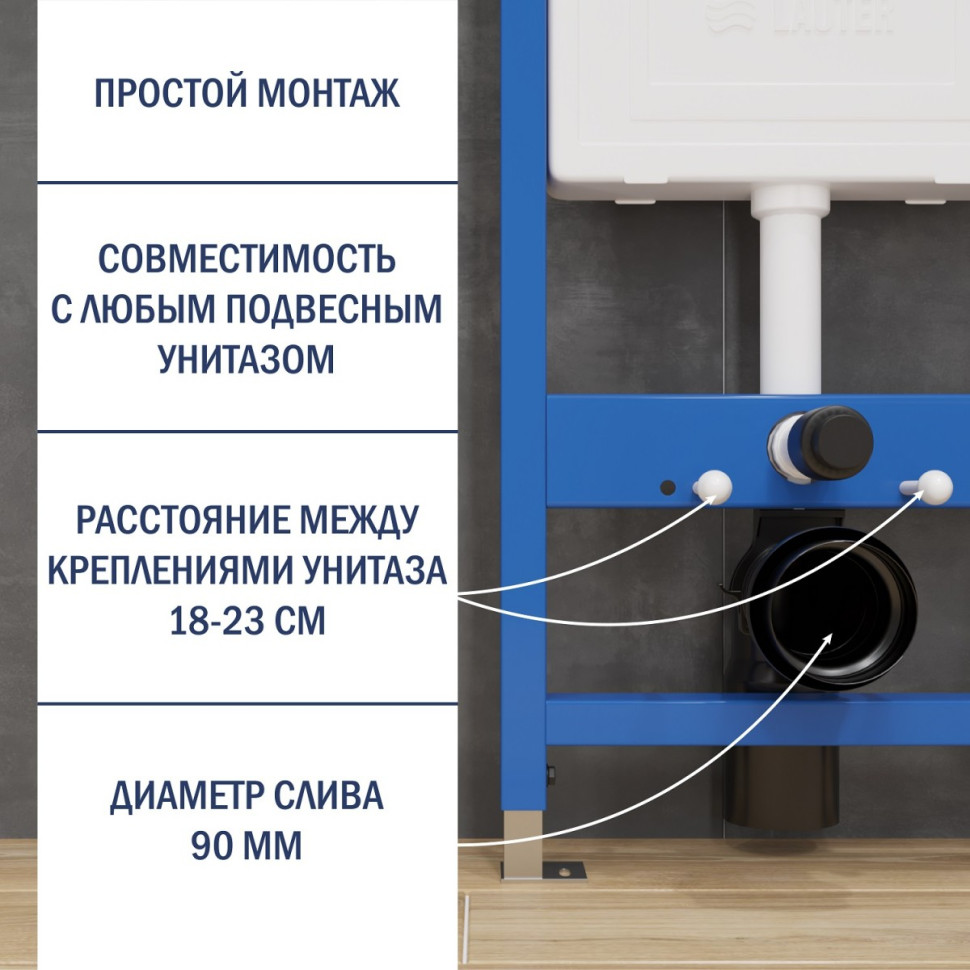 Система инсталляции Lauter 21901001 с кнопкой 219704E (черный) Система инсталляции Lauter 21901001 с кнопкой 219704E (черный)