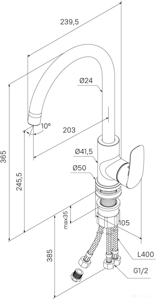 Смеситель Milardo Rora RORWTFJM05