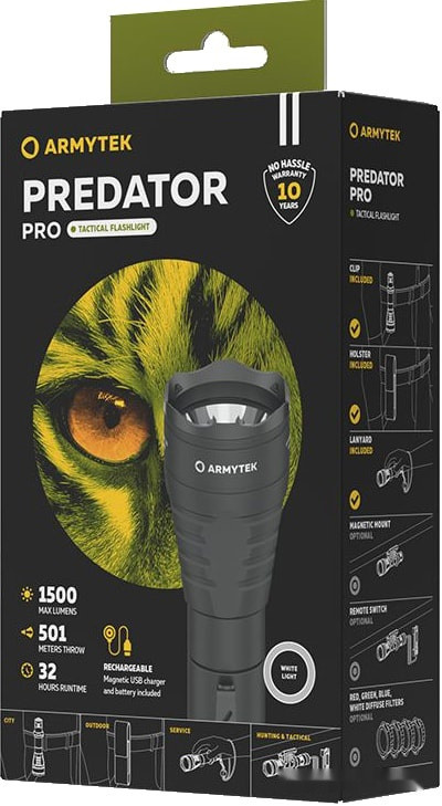 Фонарь Armytek Predator Pro Magnet USB (белый)