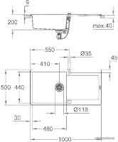 Кухонная мойка Grohe K500 60-C 100/50 1.0 31645AT0 (серый гранит)