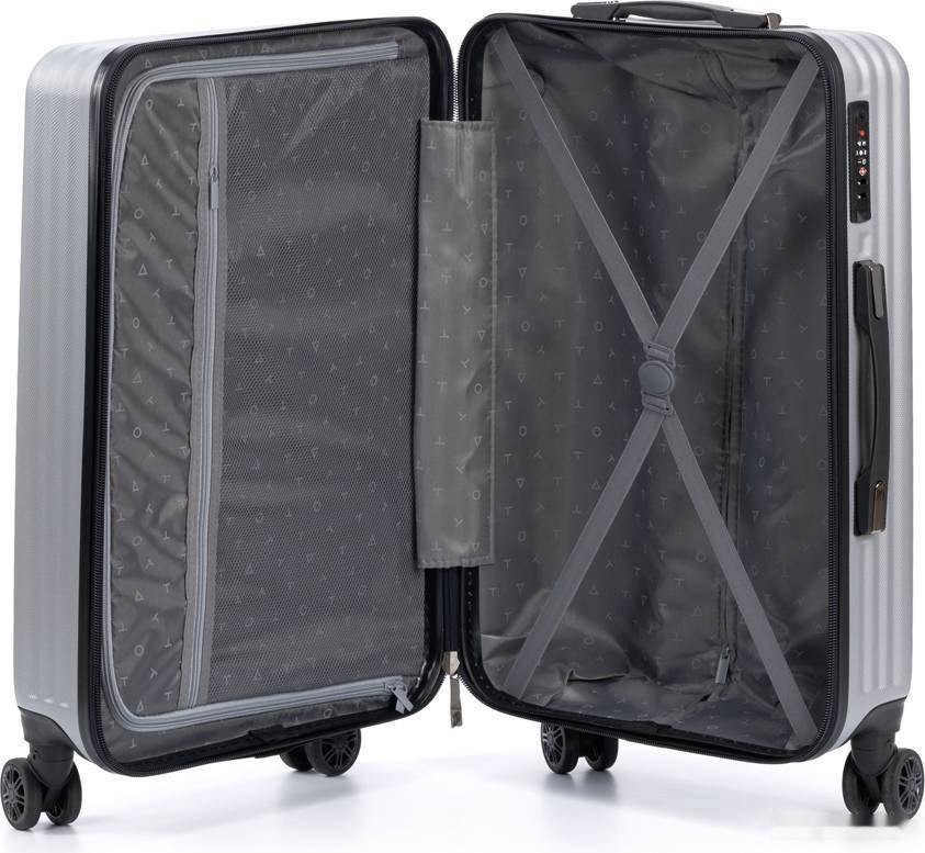 Чемодан-спиннер Torber T1919M 67 см (серебристый) Чемодан-спиннер Torber T1919M 67 см (серебристый)