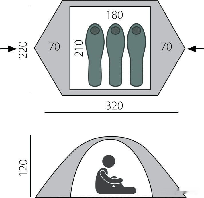 Палатка BTrace Ion 3 (зеленый)
