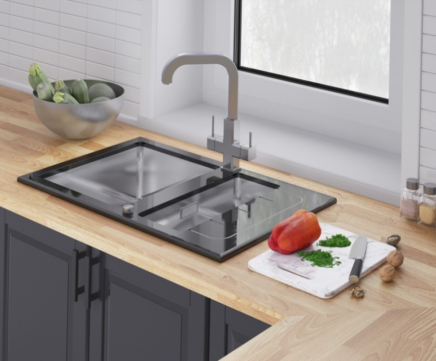 Кухонная мойка Zorg GS 7850-2 (черный) Кухонная мойка Zorg GS 7850-2 (черный)