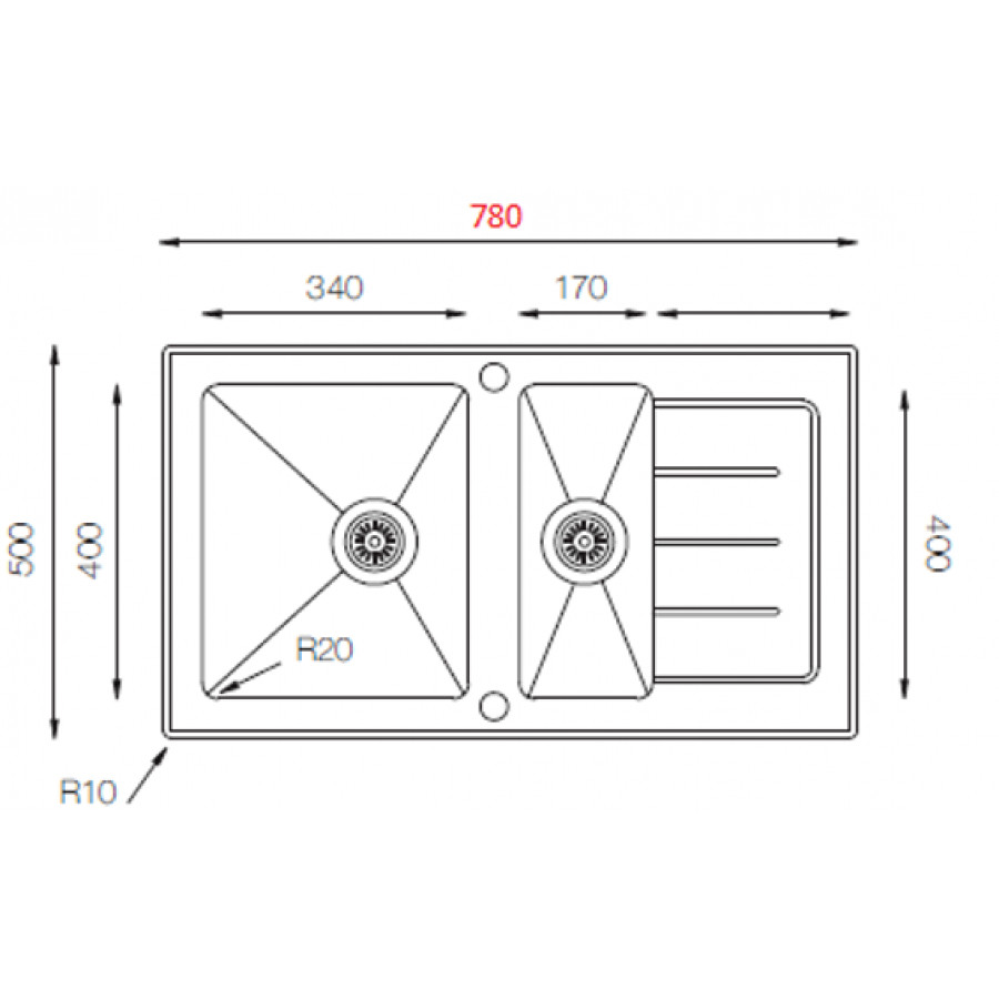 Кухонная мойка Zorg GS 7850-2 (черный) Кухонная мойка Zorg GS 7850-2 (черный)