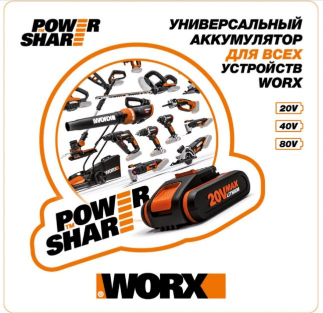 Угловая шлифмашина Worx WX812.9 (без АКБ) Угловая шлифмашина Worx WX812.9 (без АКБ)