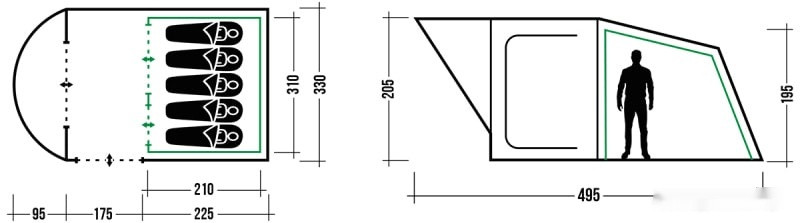 Палатка TREK PLANET Siena Lux 5 (зеленый) Палатка TREK PLANET Siena Lux 5 (зеленый)