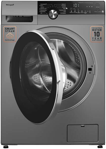 Стиральная машина Weissgauff WM 59412 DC Inverter Steam Silver Стиральная машина Weissgauff WM 59412 DC Inverter Steam Silver