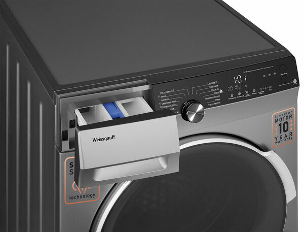 Стиральная машина Weissgauff WM 59412 DC Inverter Steam Silver Стиральная машина Weissgauff WM 59412 DC Inverter Steam Silver