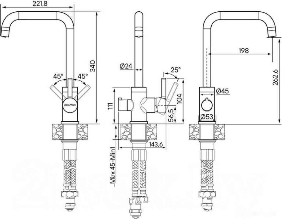 Смеситель Paulmark Logas Lo213021-BR (бронза)
