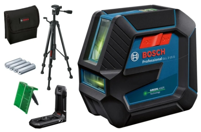 Лазерный уровень Bosch GLL 2-15G+LB10+BT150