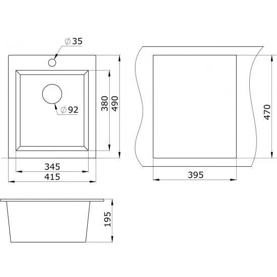 Кухонная мойка Paulmark Leer PM104249-DG графит
