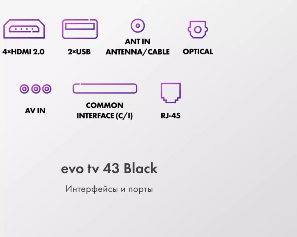 Телевизор Evo TV 43 Black TD0051752RU Телевизор Evo TV 43 Black TD0051752RU