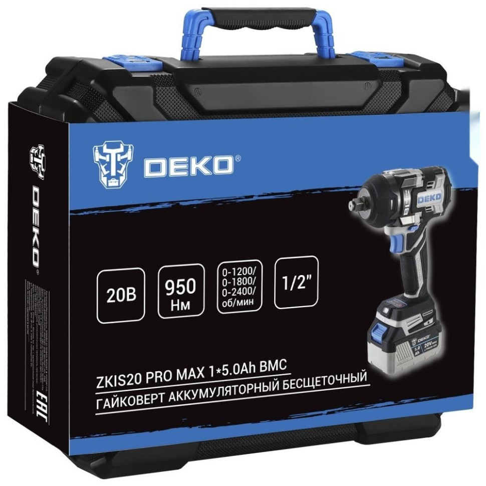 Гайковерт Deko ZKIS20 Pro Max 083-1089 (с 1-им АКБ, кейс) Гайковерт Deko ZKIS20 Pro Max 083-1089 (с 1-им АКБ, кейс)