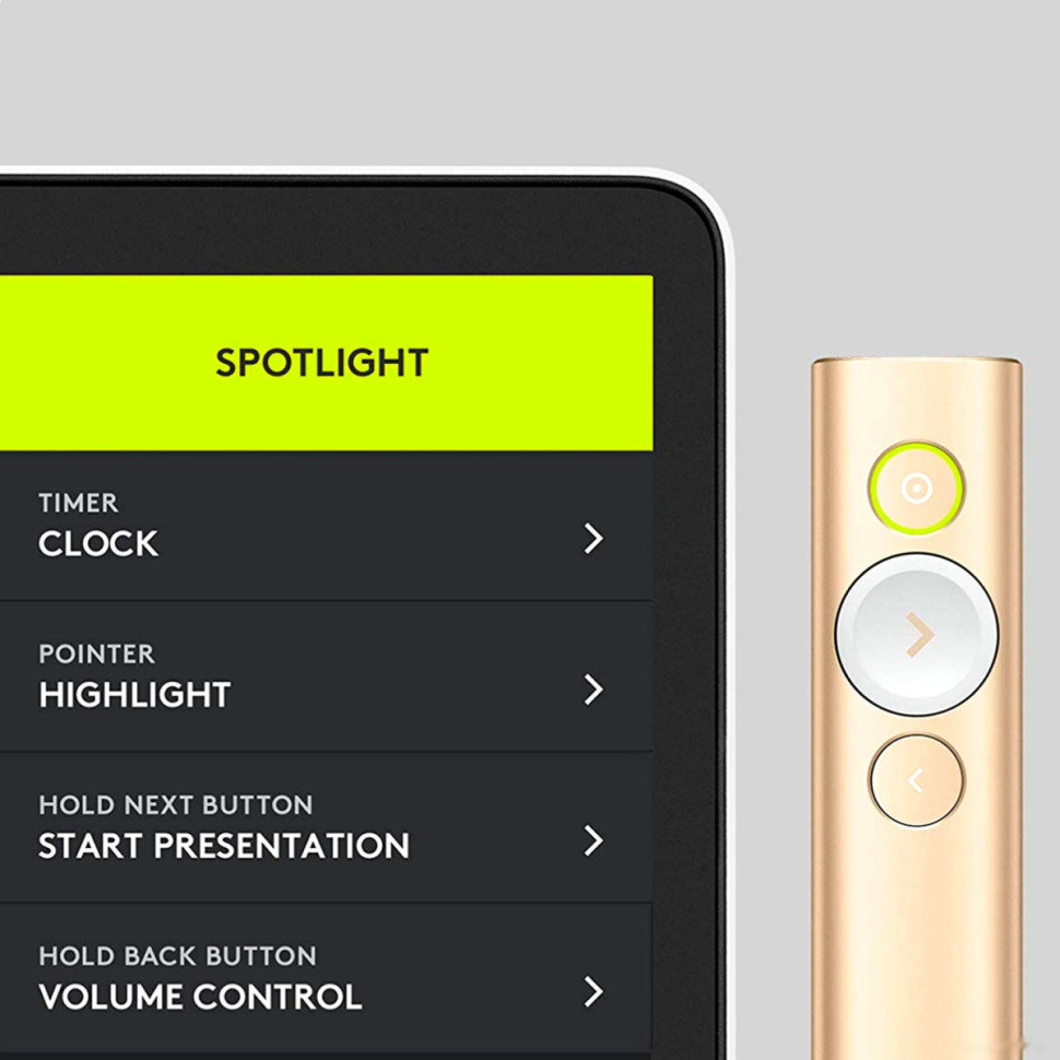Пульт ДУ Logitech Spotlight (золотистый) Пульт ДУ Logitech Spotlight (золотистый)