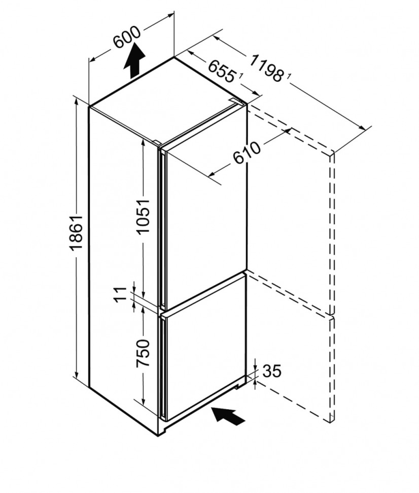 Холодильник с нижней морозильной камерой Liebherr CNno 4313