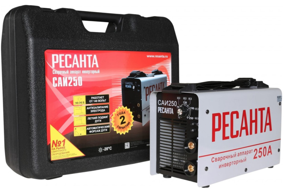 Инвертор сварочный Ресанта САИ-250 в кейсе (65/23)