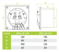 Вентилятор накладной AirRoxy dRim 100HS-C183