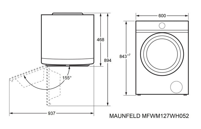 Стиральная машина Maunfeld MFWM127WH052 Стиральная машина Maunfeld MFWM127WH052
