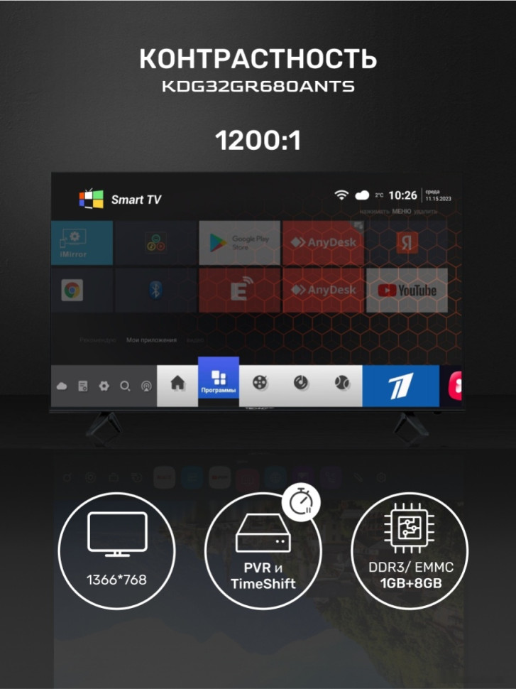 Телевизор Techno Smart KDG32GR680ANTS Телевизор Techno Smart KDG32GR680ANTS