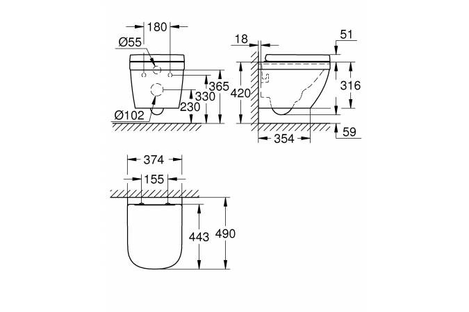 Унитаз Grohe Euro Ceramic 39693000 Унитаз Grohe Euro Ceramic 39693000